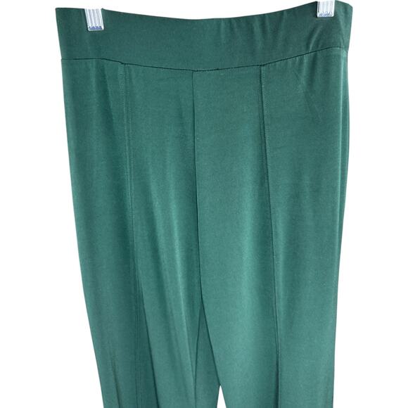 Susan Graver Modern Essentials Liquid Knit Boot-Cut Pants Evergreen Pine XXSP - Picture 2 of 11